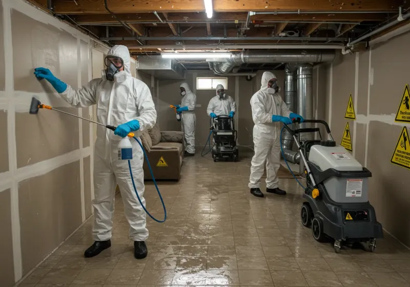 Basement Moisture Removal and Structural Drying process in Gardnertown, NY